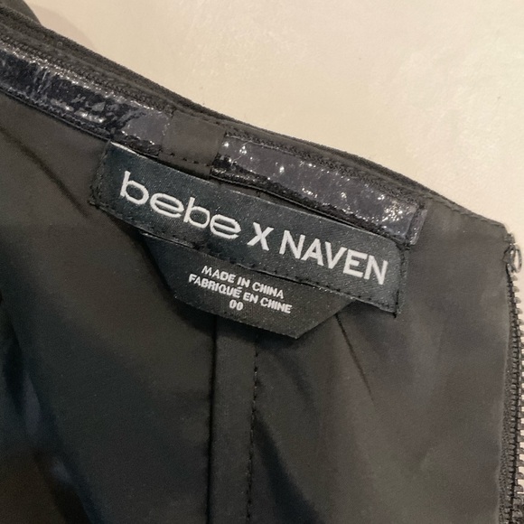 BEBE X NAVEN Strapless Bustier Maxi Dress Embroidered Body Black Size 00 - Picture 14 of 16